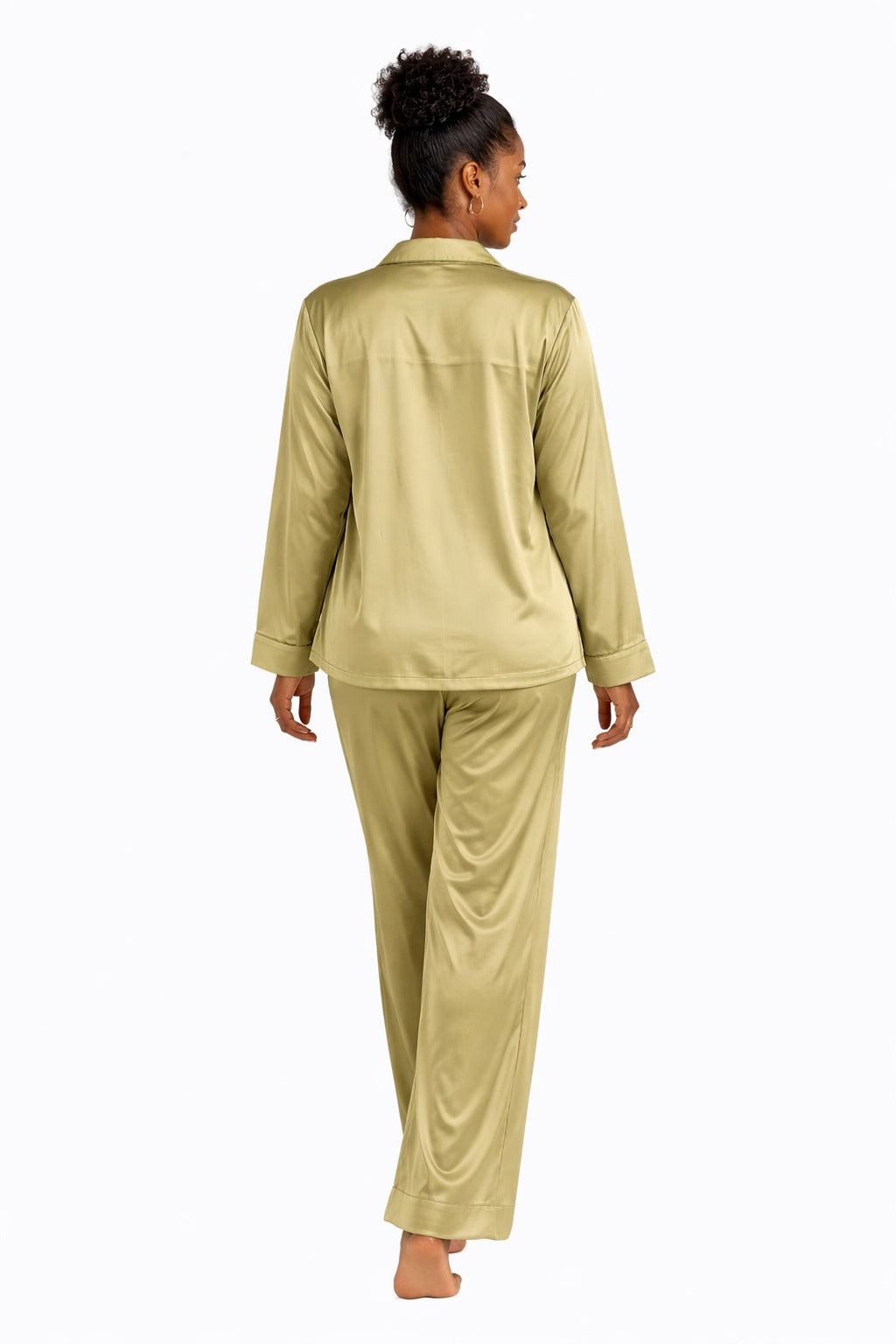 PYJAMA SATIJN - OLIVE