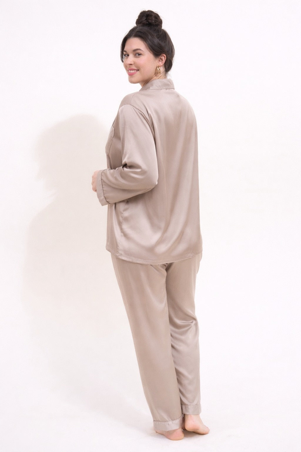 PYJAMA SATIJN - TAUPE
