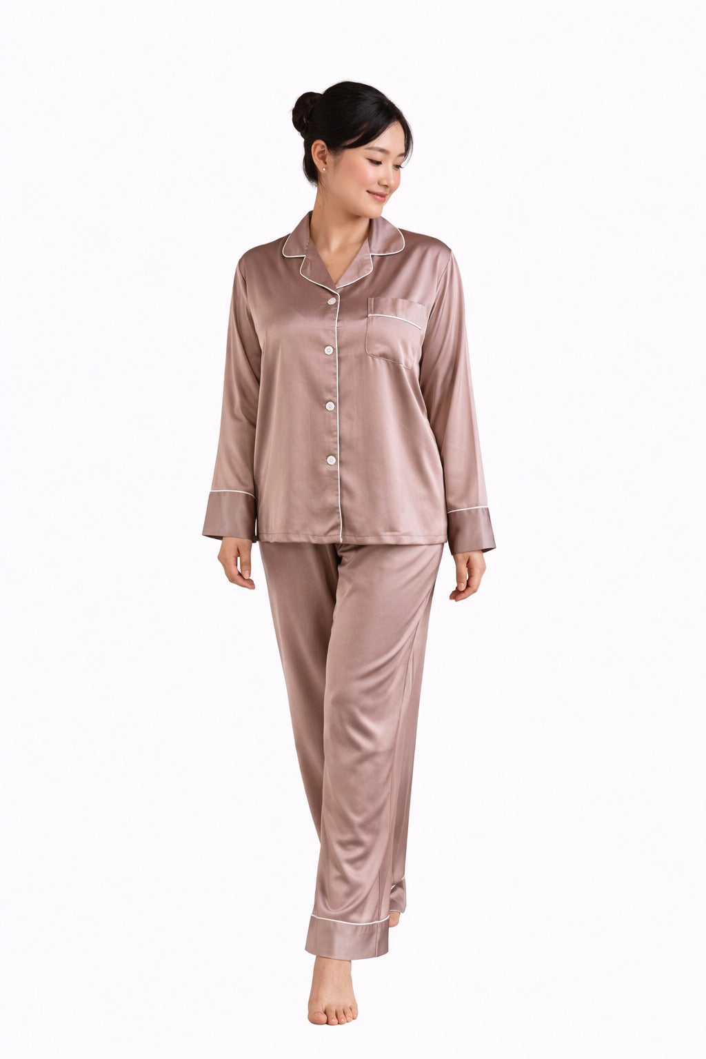 PYJAMA SATIJN - CAFE