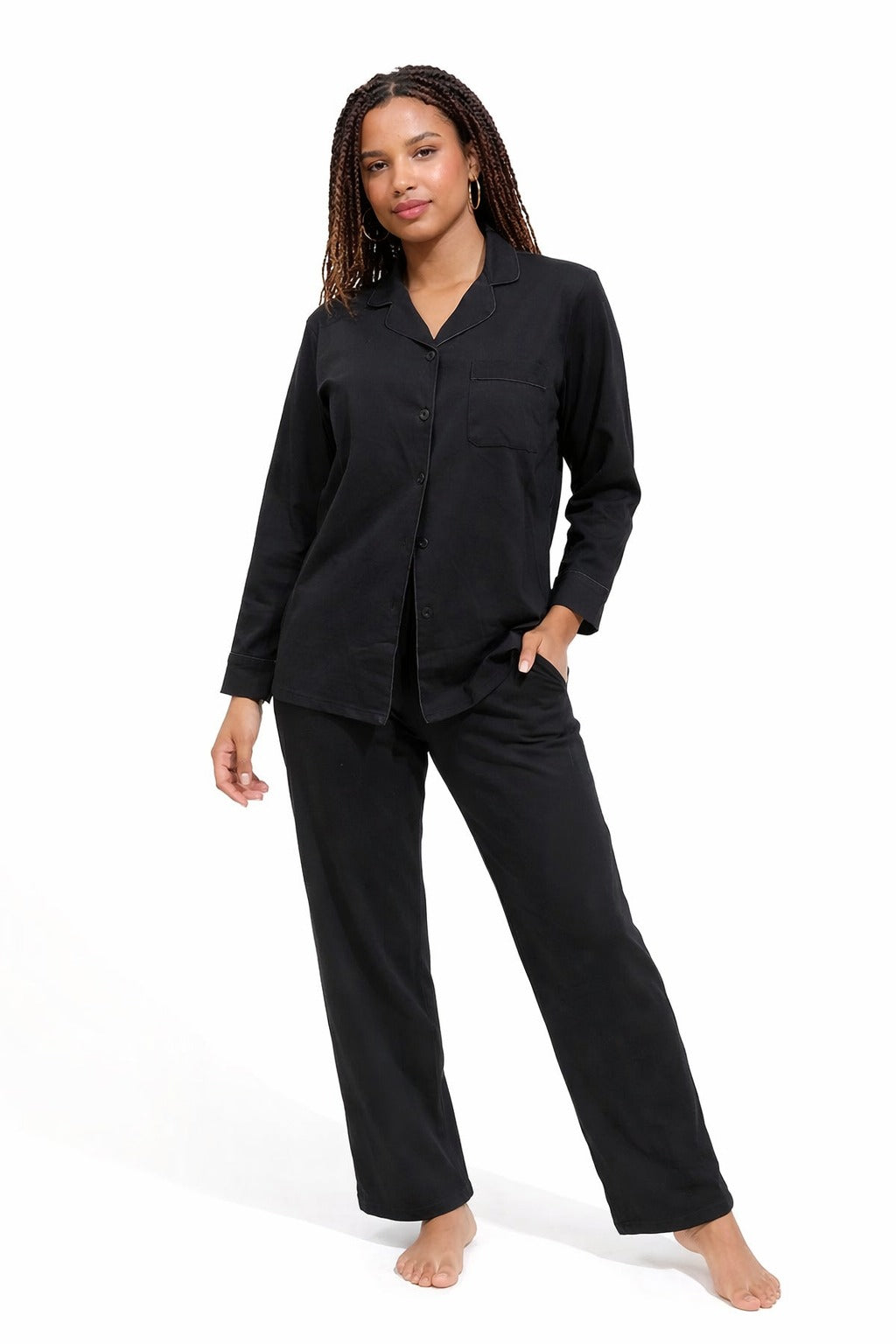 PYJAMA KATOEN - BLACK
