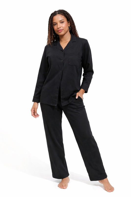 PYJAMA KATOEN - BLACK