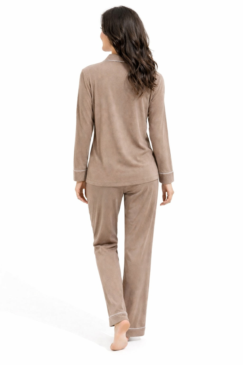 PYJAMA RIBSTOF - BEIGE