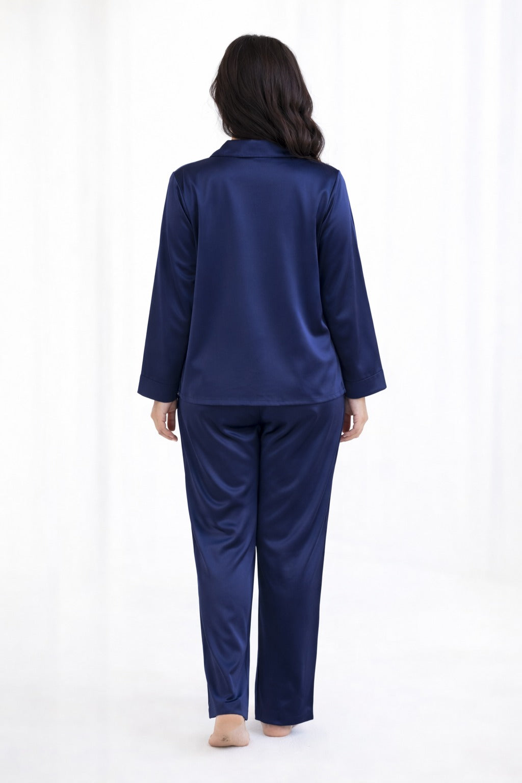 PYJAMA SATIJN - DARK BLUE