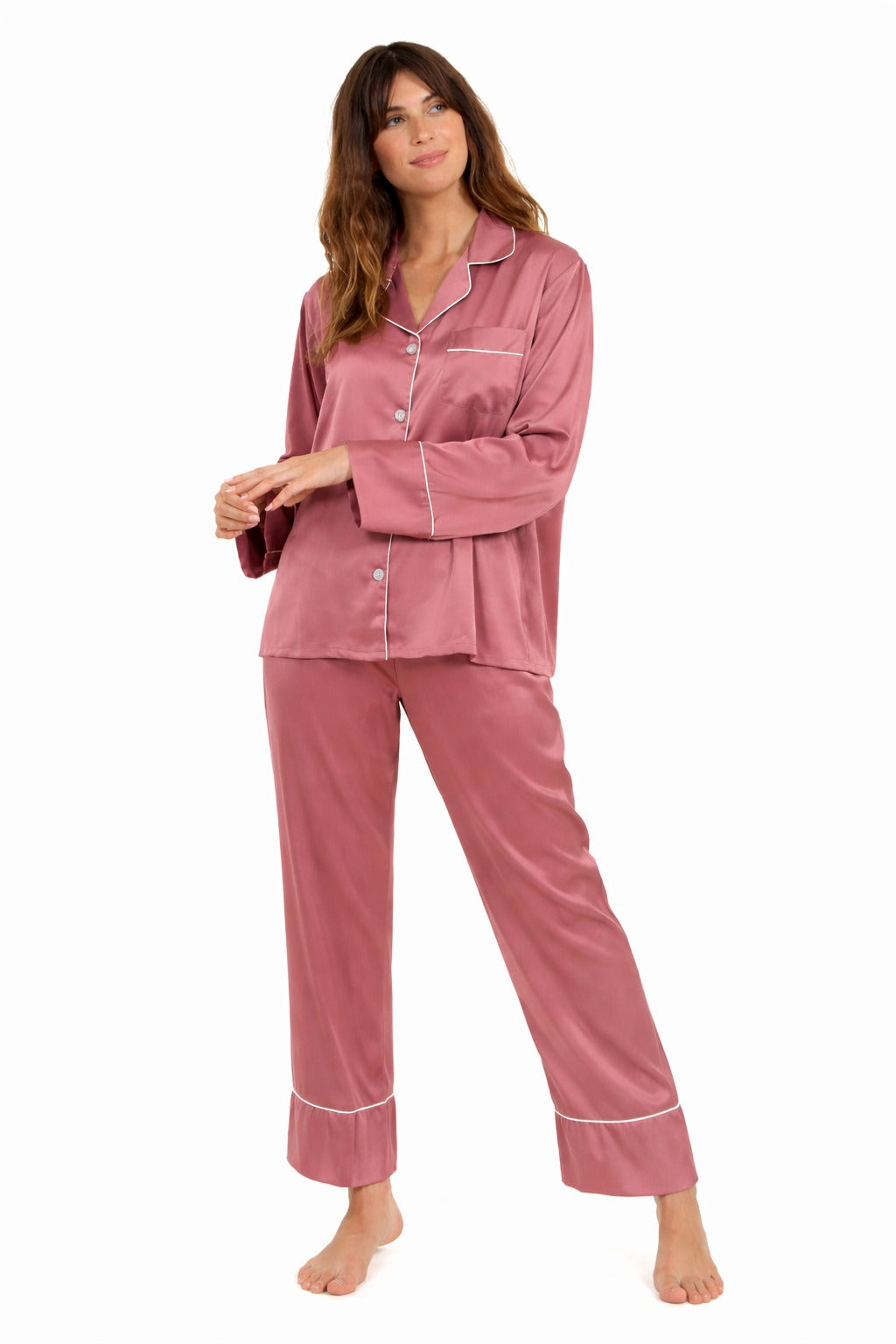 PYJAMA SATIJN - DUSTY ROSE