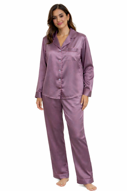 PYJAMA SATIJN - PURPLE