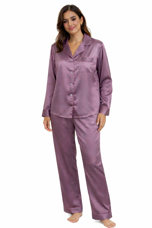 PYJAMA SATIJN - PURPLE